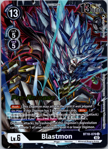 Blastmon [BT10-070 U] [Xros Encounter Pre-Release Cards] Foil