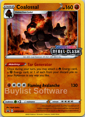 Coalossal (Stamped) [SWSH024] [Sword & Shield Promo Cards] Holofoil