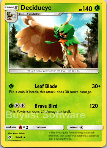 Decidueye [11/149] [Sun & Moon Base Set] Reverse Holofoil