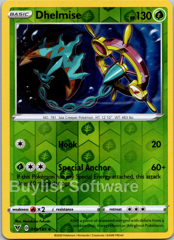 Dhelmise [019/185] [Vivid Voltage] Reverse Holofoil