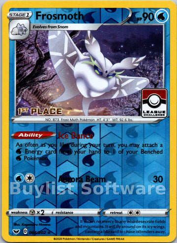 Frosmoth (064/202) (League Promo 1st Place) [Sword & Shield: Base Set]