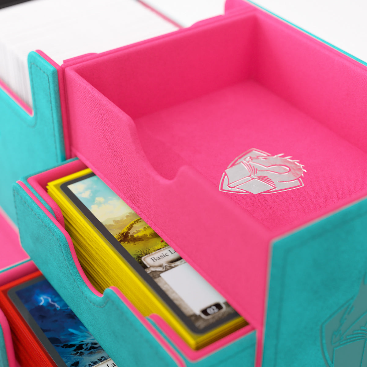 The Academic 133+ XL Convertible Teal/Pink Deck Box (133ct)