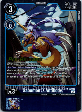 Gabumon (X Antibody) [BT9-020] [X Record Pre-Release Cards] Foil