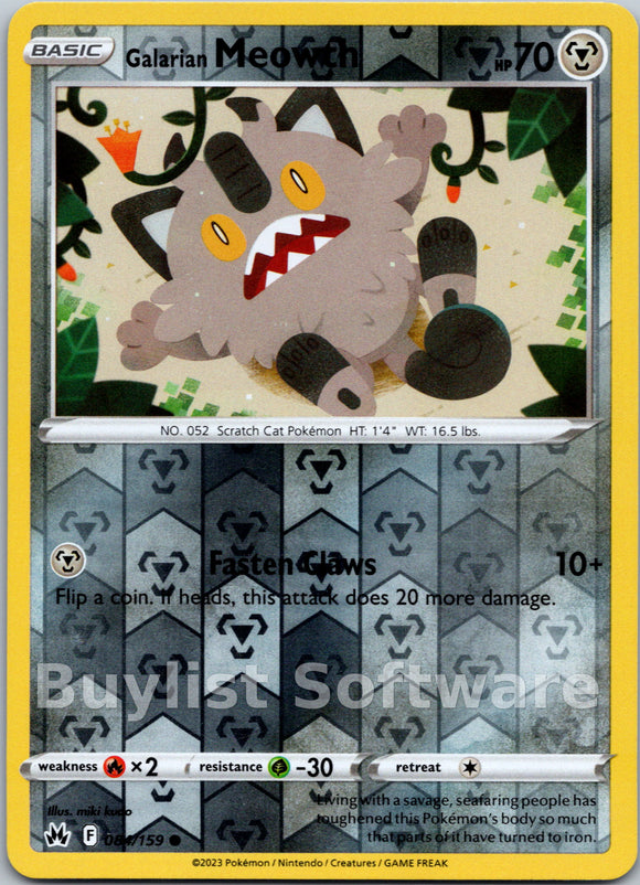 Galarian Meowth (084/159) [Sword & Shield: Crown Zenith]