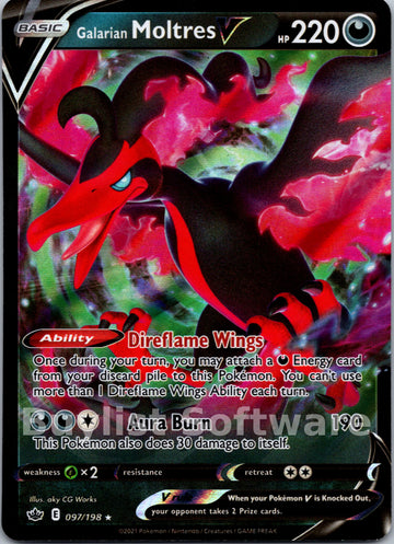 Galarian Moltres V (097/198) [Sword & Shield: Chilling Reign]