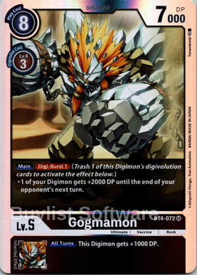 Gogmamon [BT4-072 SR] [Great Legend] Foil
