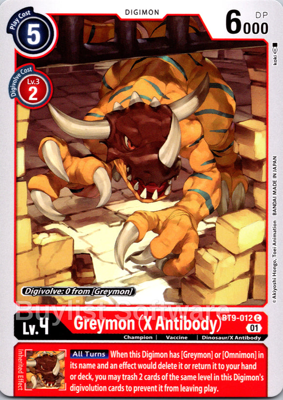 Greymon (X Antibody) [BT9-012] [X Record] Normal