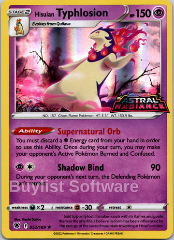 Hisuian Typhlosion (GameStop Exclusive) [052/189] [Astral Radiance] Holofoil