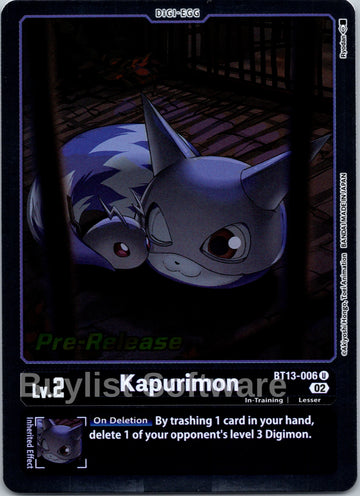 Kapurimon [BT13-006] [Versus Royal Knight Pre-Release Cards] Foil