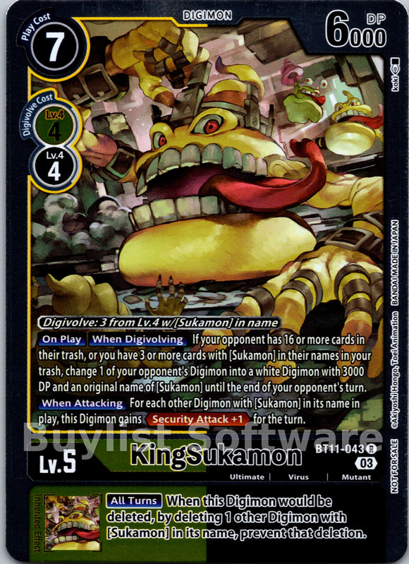 KingSukamon (Winner Pack -Blast Ace-) [BT11-043] [Dimensional Phase] Foil