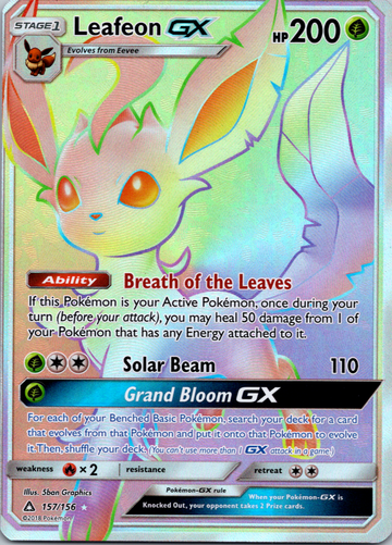 Leafeon GX (Secret Rare) [157/156] [Ultra Prism] Holofoil