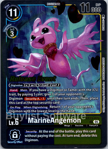 Marine Angemon [BT23-025 U] [Hackers' Slumber Release Event Cards]