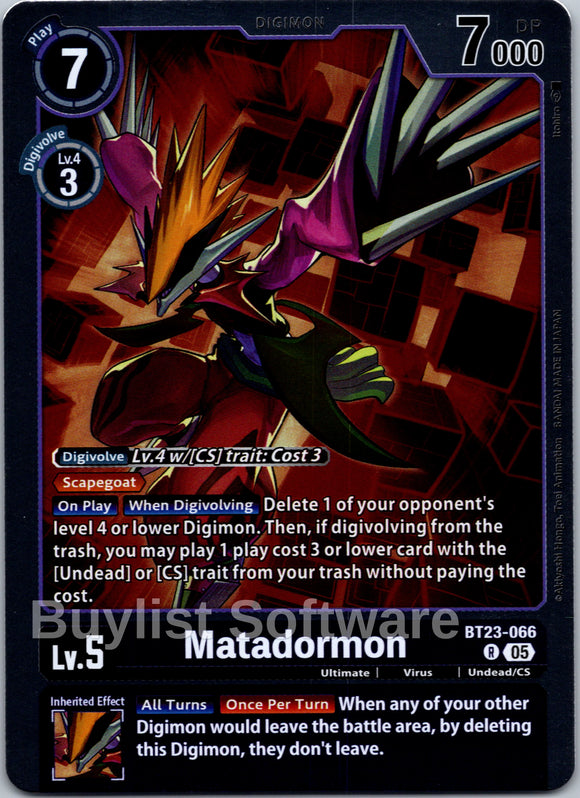 Matadormon [BT23-066 R] [Hackers' Slumber] Foil