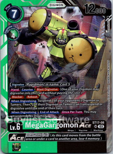 MegaGargomon Ace [ST17-08] [Starter Deck 17: Double Typhoon Advanced Deck Set] Foil