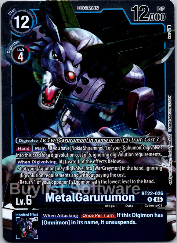 MetalGarurumon [BT22-026 R] [Cyber Eden] Foil