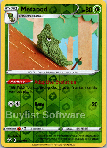 Metapod [002/192] [Rebel Clash] Reverse Holofoil