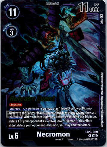 Necromon [BT23-069 R] [Hackers' Slumber Release Event Cards] Foil