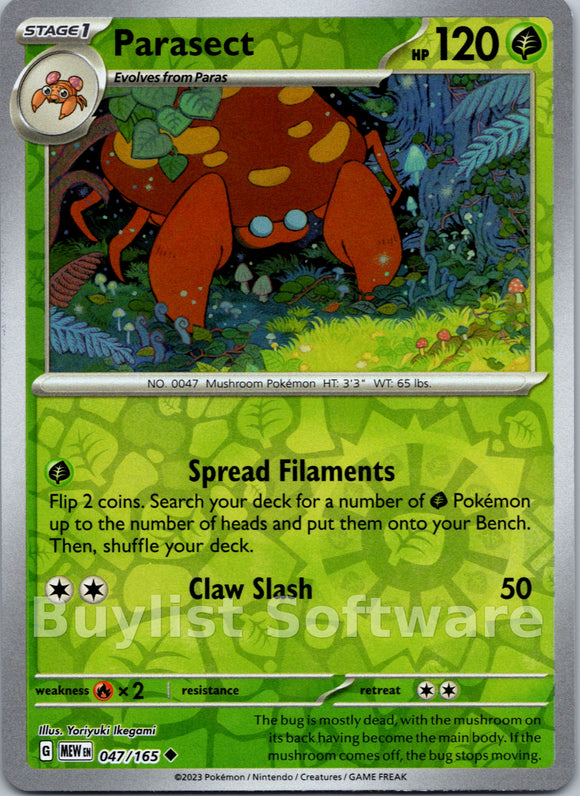 Parasect [047/165] [Scarlet & Violet 151] Reverse Holofoil