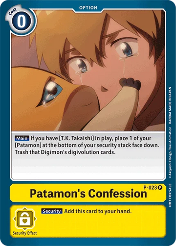 Patamon's Confession (Special Release Memorial Pack) [P-023] [Digimon Promotion Cards]