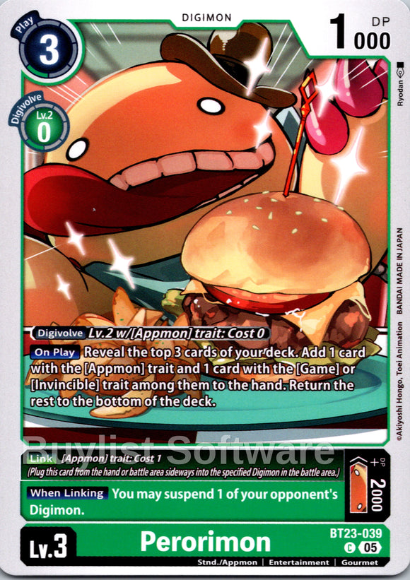 Perorimon [BT23-039 C] [Hackers' Slumber]