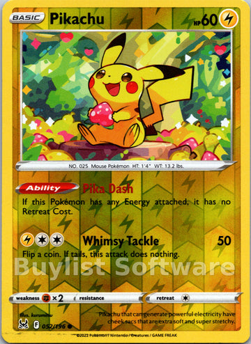Pikachu (052/196) [Sword & Shield: Lost Origin]