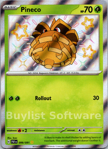 Pineco [099/091] - (Paldean Fates) Holofoil