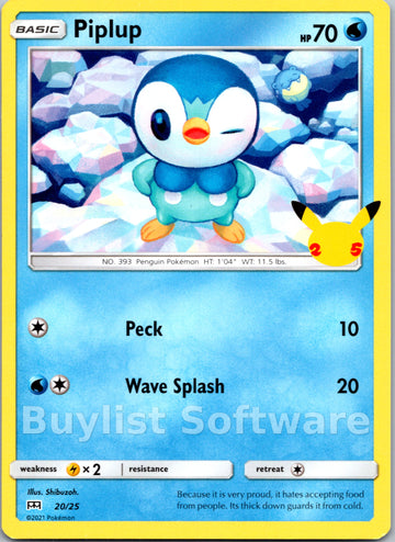 Piplup [20/25] - McDonalds Collection 2021 Holofoil