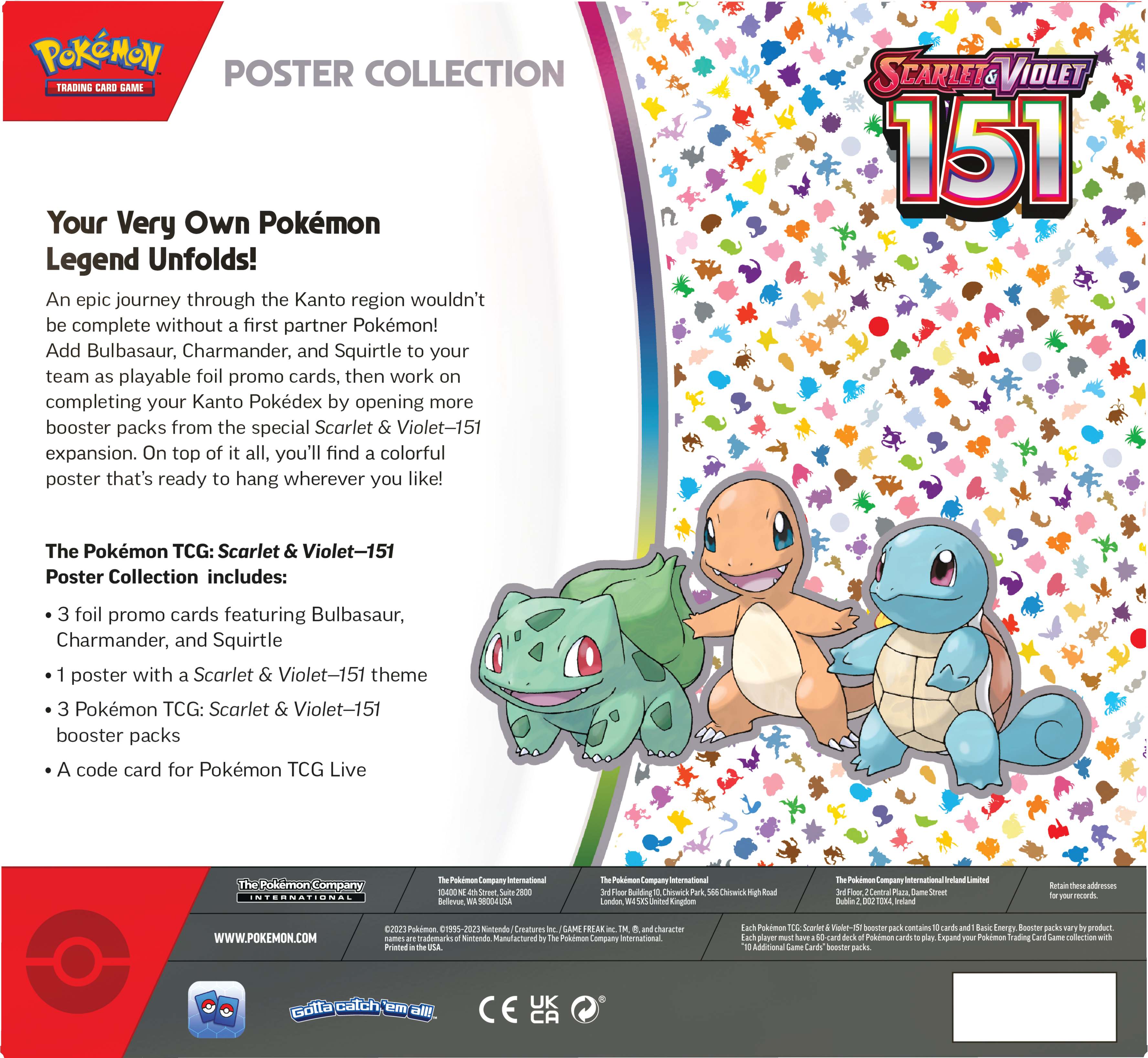 Pokémon TCG: Scarlet & Violet 151 Poster Collection (3 Packs)