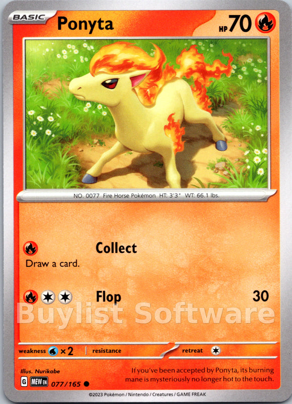 Ponyta (077/165) [Scarlet & Violet:  151] Reverse Holofoil