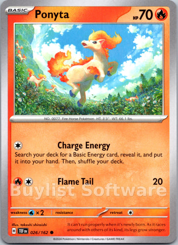 Ponyta [026/162] - (Temporal Forces) Reverse Holofoil
