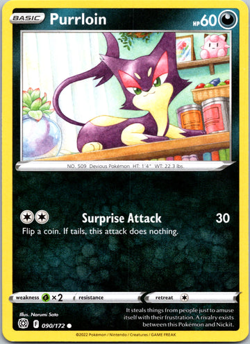 Purrloin [090/172] [Brilliant Stars] Reverse Holofoil