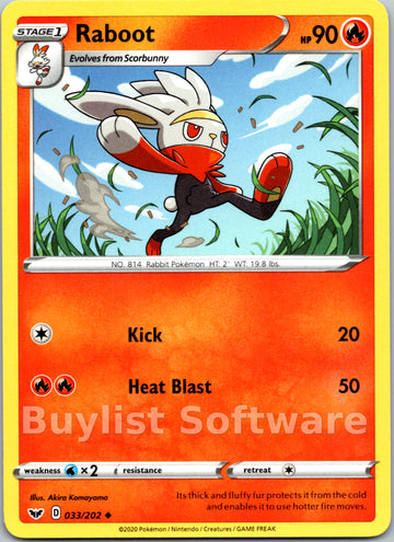 Raboot (033/202) [SWSH01: Sword & Shield Base Set]