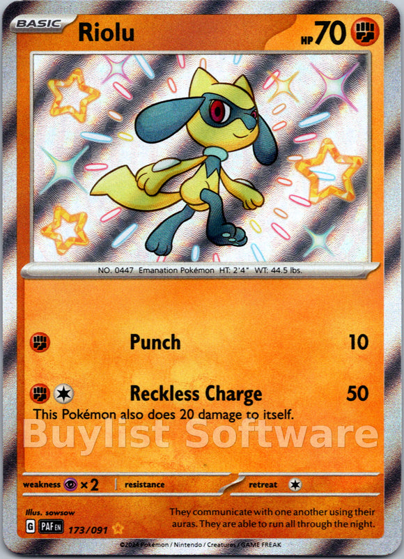 Riolu [173/091] - (Paldean Fates) Holofoil