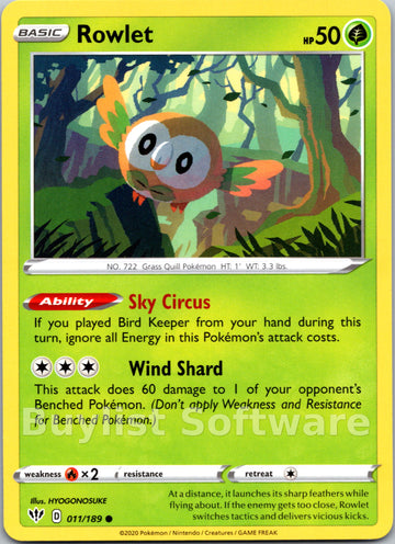 Rowlet (011/189) [SWSH03: Darkness Ablaze]
