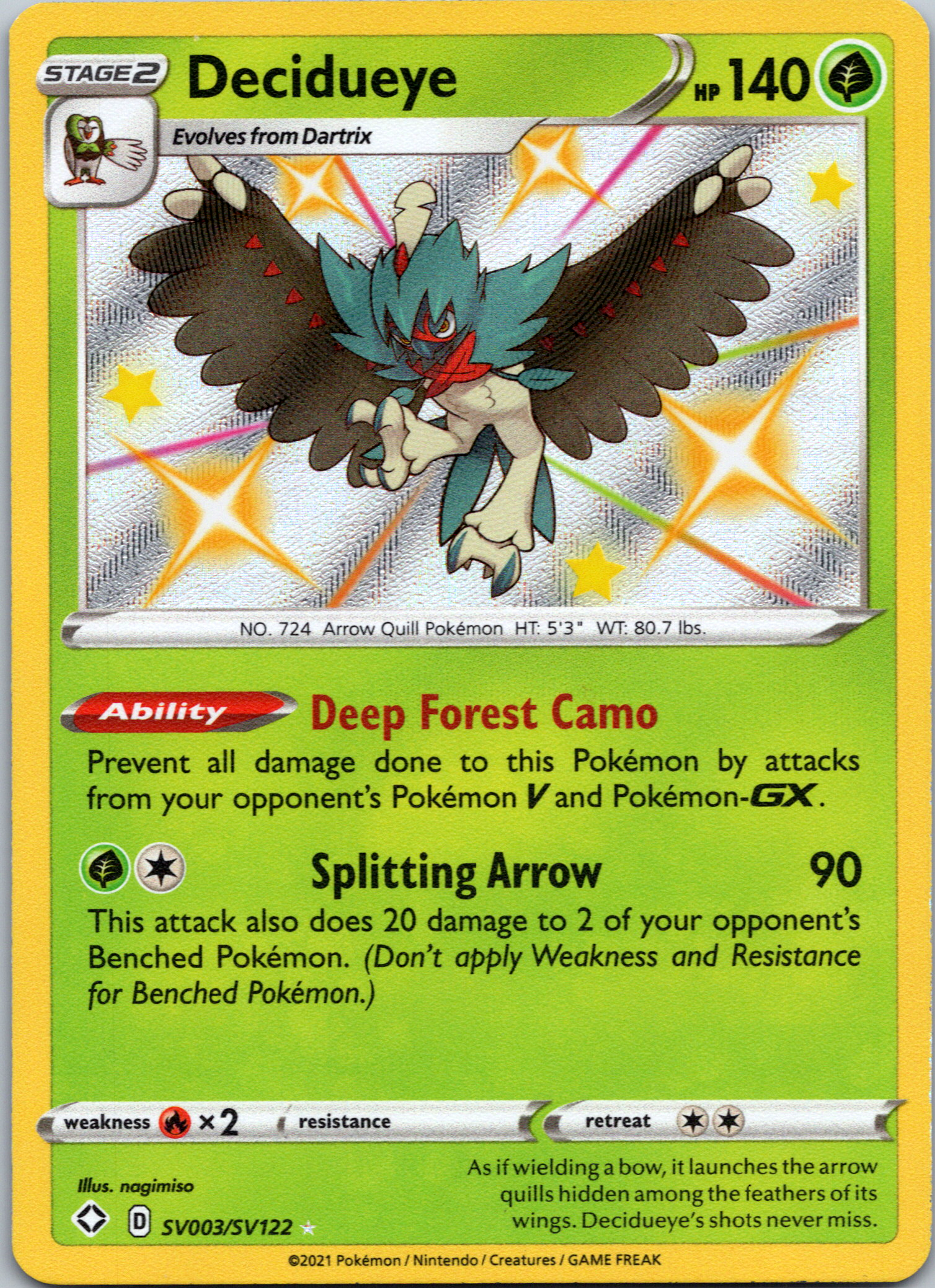 Decidueye (SV003/SV122) [Sword & Shield: Shining Fates]