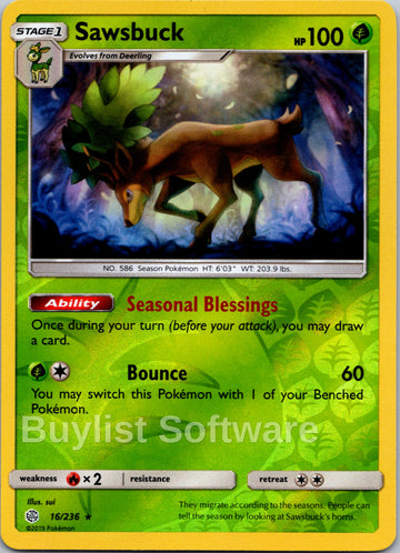 Sawsbuck [16/236] [Cosmic Eclipse] Reverse Holofoil