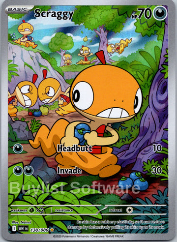 Scraggy [138/086] [White Flare] Holofoil