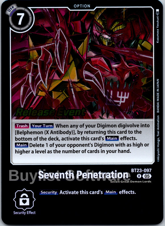 Seventh Penetration [BT23-097 R] [Hackers' Slumber Release Event Cards] Foil