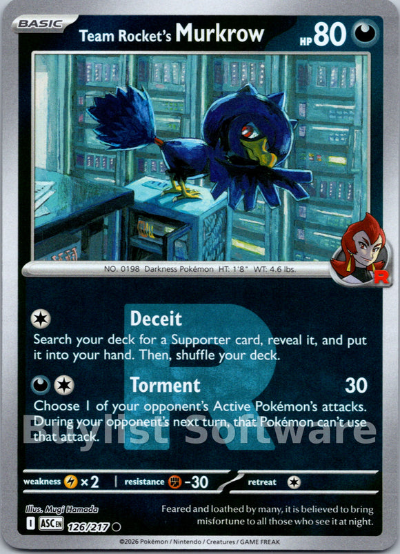 Team Rocket's Murkrow (Team Rocket) [126/217] [Ascended Heroes] Reverse Holofoil