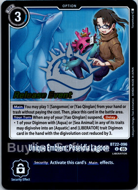 Unique Emblem: Poseidia Lagoon [BT22-096 U] [Cyber Eden Release Event Cards] Foil