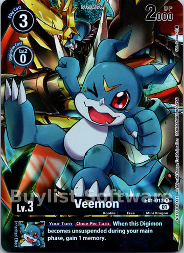 Veemon (Tamer's Evolution Box 2) [EX1-013] [Classic Collection] Foil