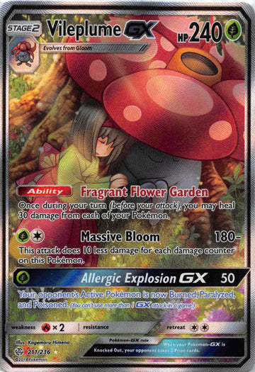 Vileplume GX (Full Art) [211/236] [Cosmic Eclipse] Holofoil