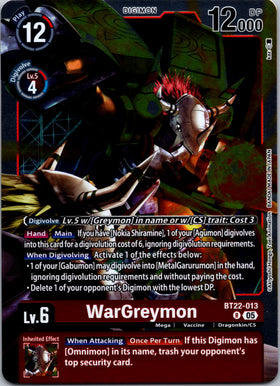 WarGreymon [BT22-013 R] [Cyber Eden] Foil