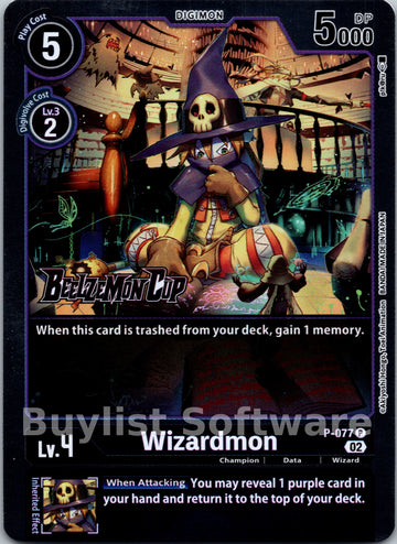 Wizardmon (Alternate Art) [P-077] [ Beelzemon Advanced Deck Set Pre-Release Cards] Foil