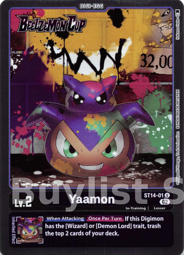 Yaamon [ST14-01 U] [ Beelzemon Advanced Deck Set Pre-Release Cards] Foil
