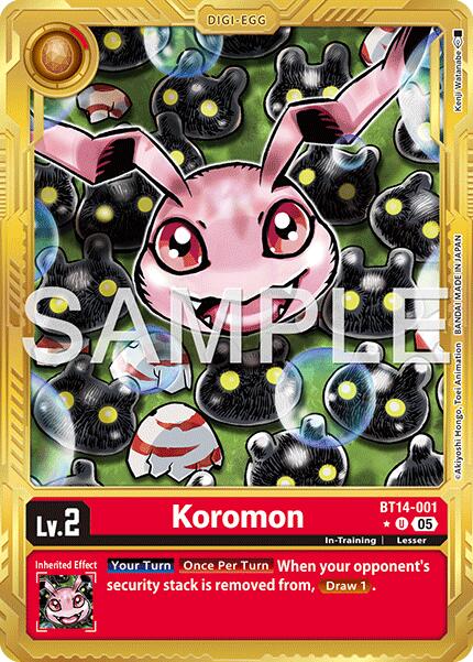Koromon - BT14-001 (Gold Border)