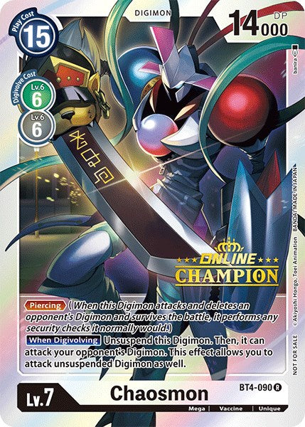 Chaosmon - BT4-090 (2021 Championship Online Regional) [Online Champion]