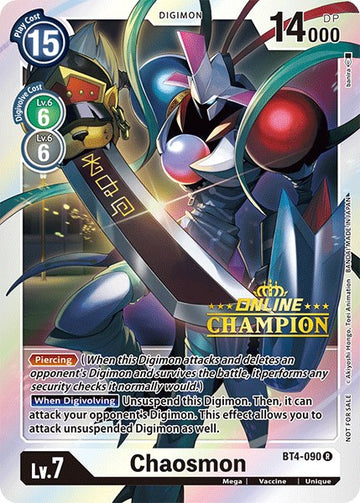 Chaosmon - BT4-090 (2021 Championship Online Regional) [Online Champion]