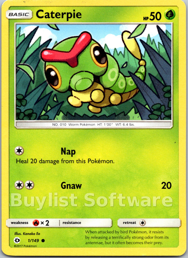 Caterpie [1/149] [Sun & Moon Base Set] Reverse Holofoil