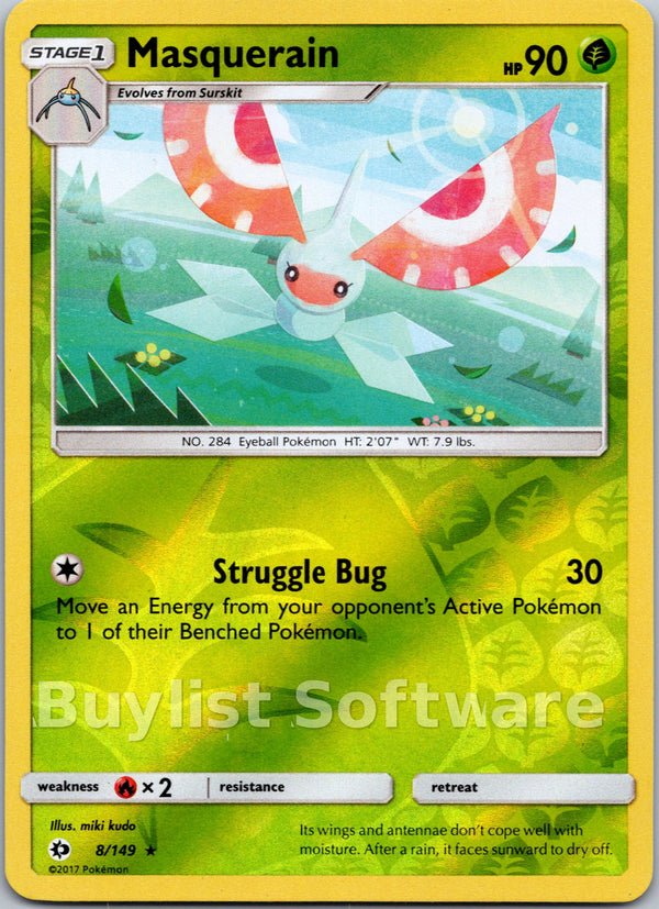 Masquerain [8/149] [Sun & Moon Base Set] Reverse Holofoil